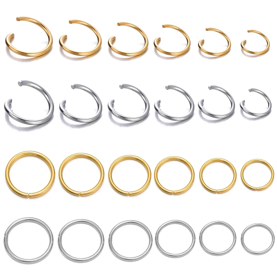 100-200ks/šarža z nehrdzavejúcej ocele Otvorené skokové prstene Split Rings Konektory pre DIY šperky výroby príslušenstva Dodávky Veľkoobchod