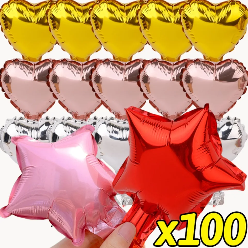 100/25ks Malé päťbodové 5-bodové balóny s 5 palcovými farebnými hliníkovými filmami Balón Valentín