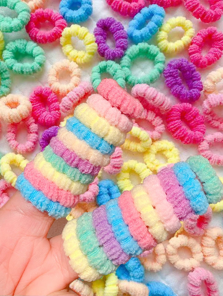 100/300/500 Roztomilé dievčatá farebné nylonové ealstické vlasové kravaty Ponytail Hold Hold Scrunchie Rubber Band Pony Fashion Hair Accessories Bands