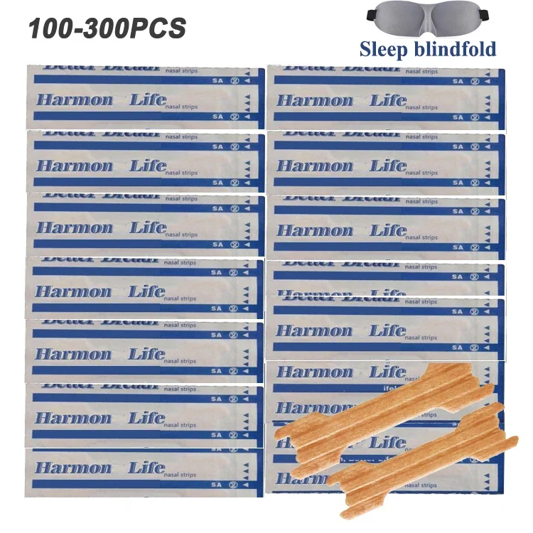 100-300ks nosné prúžky Správne pomoc Prestaňte chrápanie spánku Dych Nos Nos Patch Good Sleep Patch Produkt ľahší dych Náhodný vzor