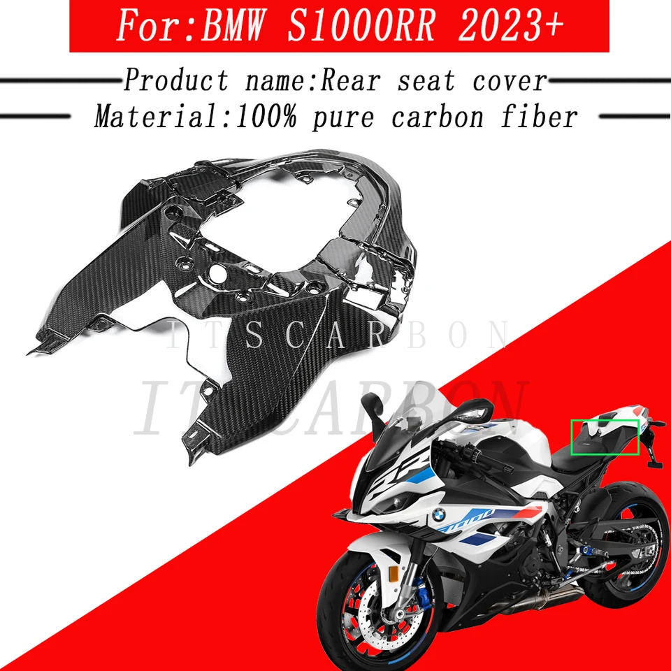 100% 3K plné čistého suchého uhlíkového vlákna Motorycle Body pod chvostom Kit Kit Sit Seda pre spolujazdenie spodná časť pre BMW S1000RR 2023