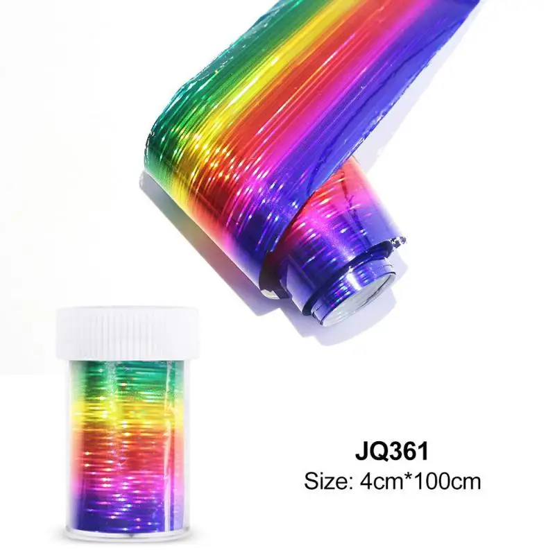 100*4 cm/roll gradient farebná nechtovú fóliu novoročná nálepka Rainbow veľa šťastia Holographic na nechtových dizajnu nechtovú nálepku na prenos