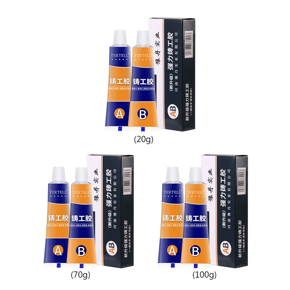 100/70/20G Priemyselná oprava lepidla Lepidlo Tepelný odpor studeného zvaru Opravy kov Pasta A & B Adhesive Gélové odliatiace nástroje