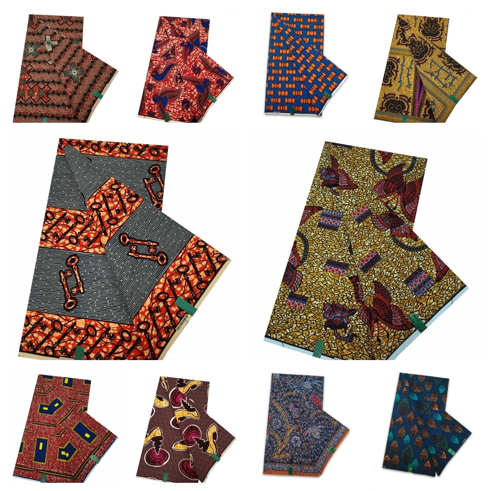 100% bavlnená skutočná originálna originálna Ankara African Real Wax Prints tkanina Ghana Vosk Vysoko kvalitný Nigérijský vosk batik vosk