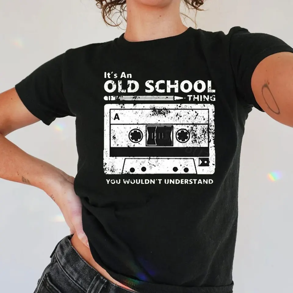100% bavlnené tričko pre chlapcov módne tričko Pánske pánske kazetové páske ceruzky Boombox slúchadlá mixape stará škola DJ Deejay Tee