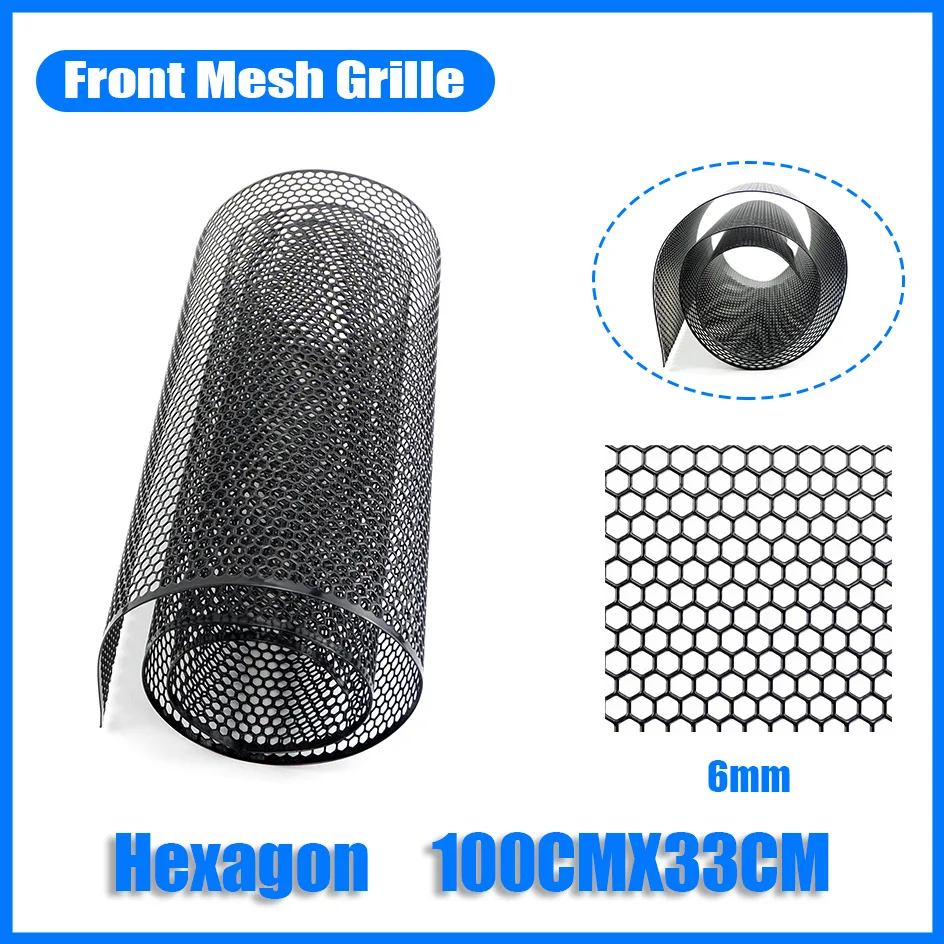 100 cmx33cm hliníková mriežka mriežky mriežky grilový kryt automobilu Fender Hood Vent mriežka mriežka Ventilácia mriežky 6x6mm hexagon hexagon