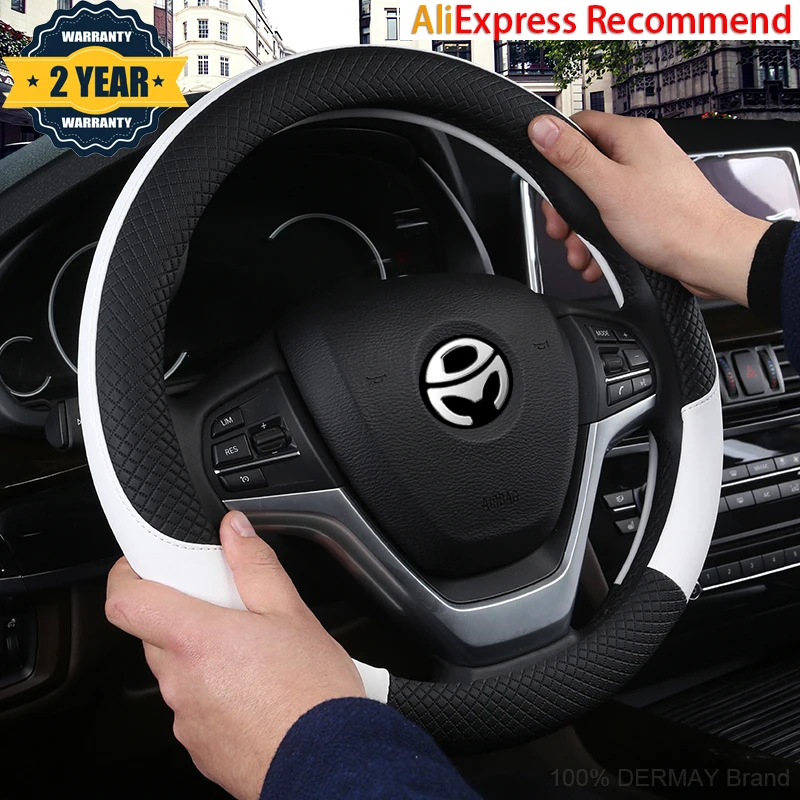 100% Dermay Brand Kožená koža na volant Cover Cover Sport Anti-Slip pre BMW E39 Cubre Volante Cuero Vysoko kvalitné automatické príslušenstvo