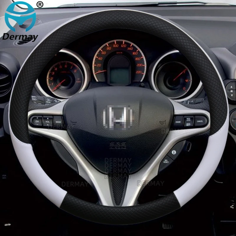 100% Dermay Brand PU kožené auto na volant Cover Cover Cover Non-Slip for Honda Stream RN6 RN7 RN8 RN9 2000 ~ 2015 Automatické príslušenstvo