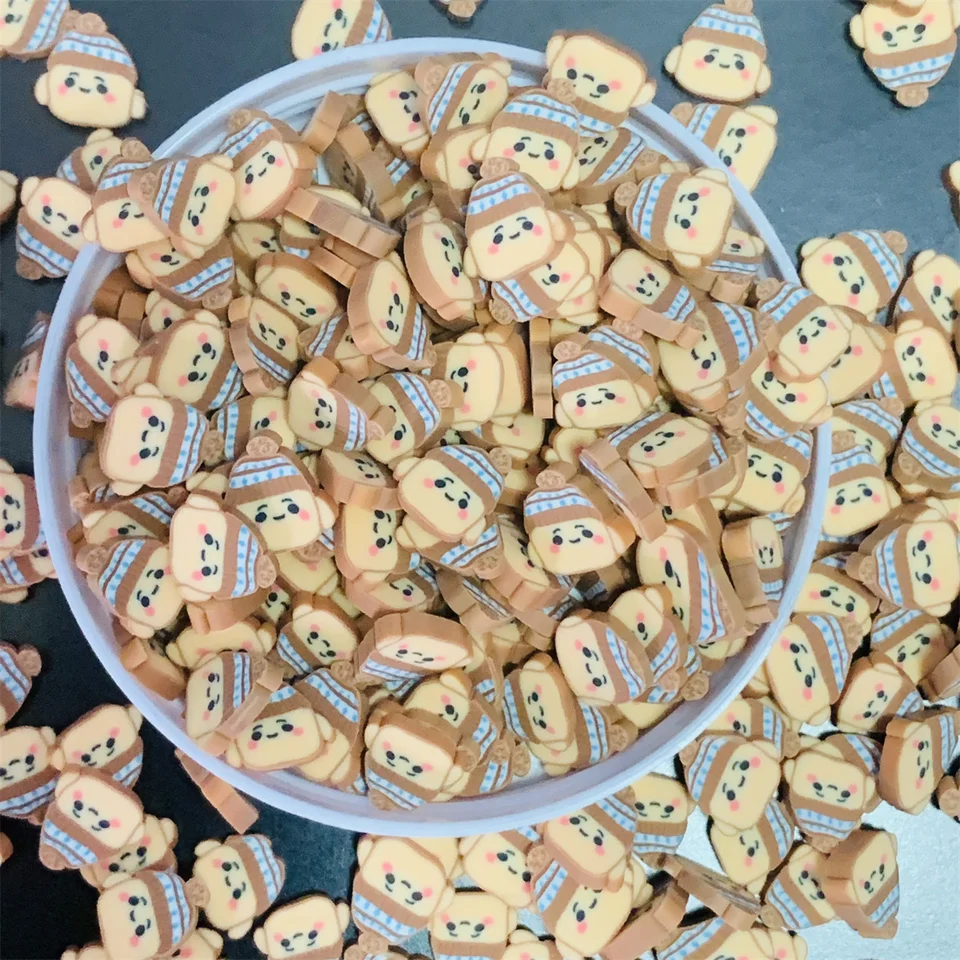 100 g 10 mm kreslené plátky chlapca Kawaii Zvieratá Polymér Clay Posypte remesla
