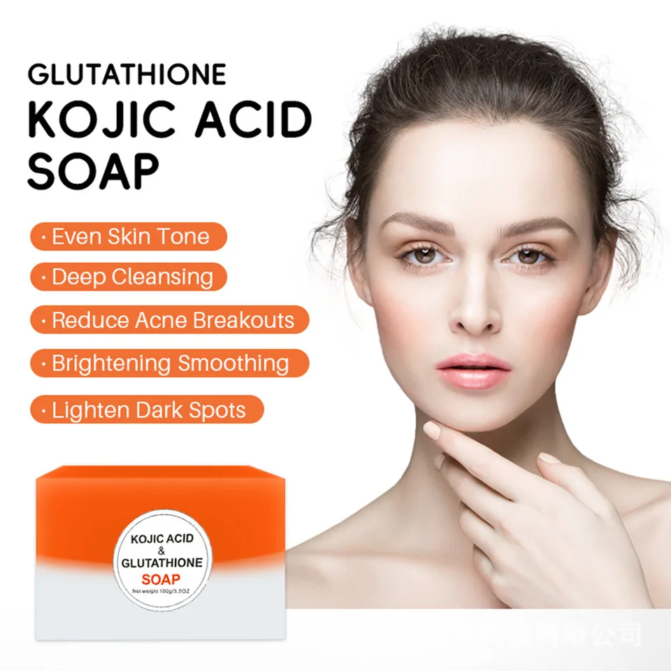 100 g glutatión Kojová kyselina ručne vyrábaná mydlové mydlo na umývanie kúpeľa mydla