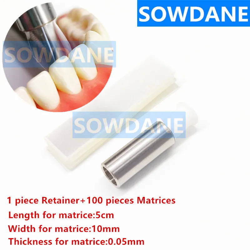 100 ks/box zubné zuby Koruna Priehľadné zubné prúžky krčné matrice matrica zubná ortodontická kontúra