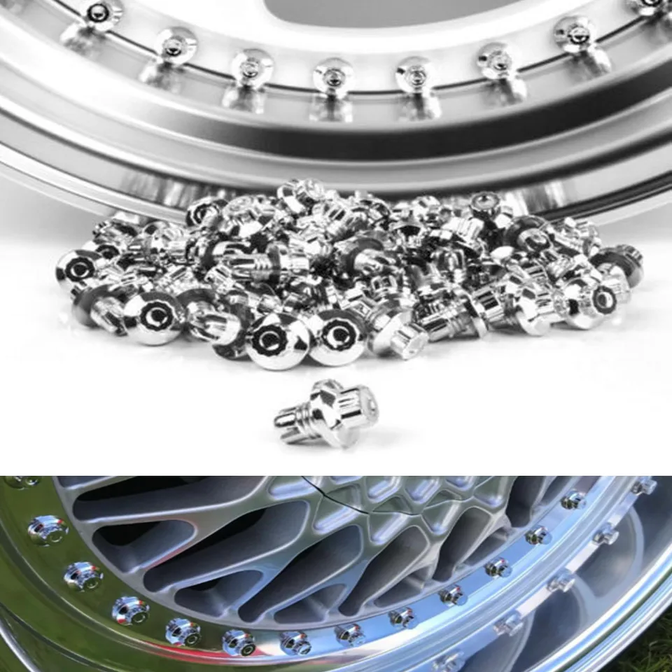 100 ks Chrome Plastové kolesá Nuts Nuts RIM PET NASTAVENIE ZÁKLADY