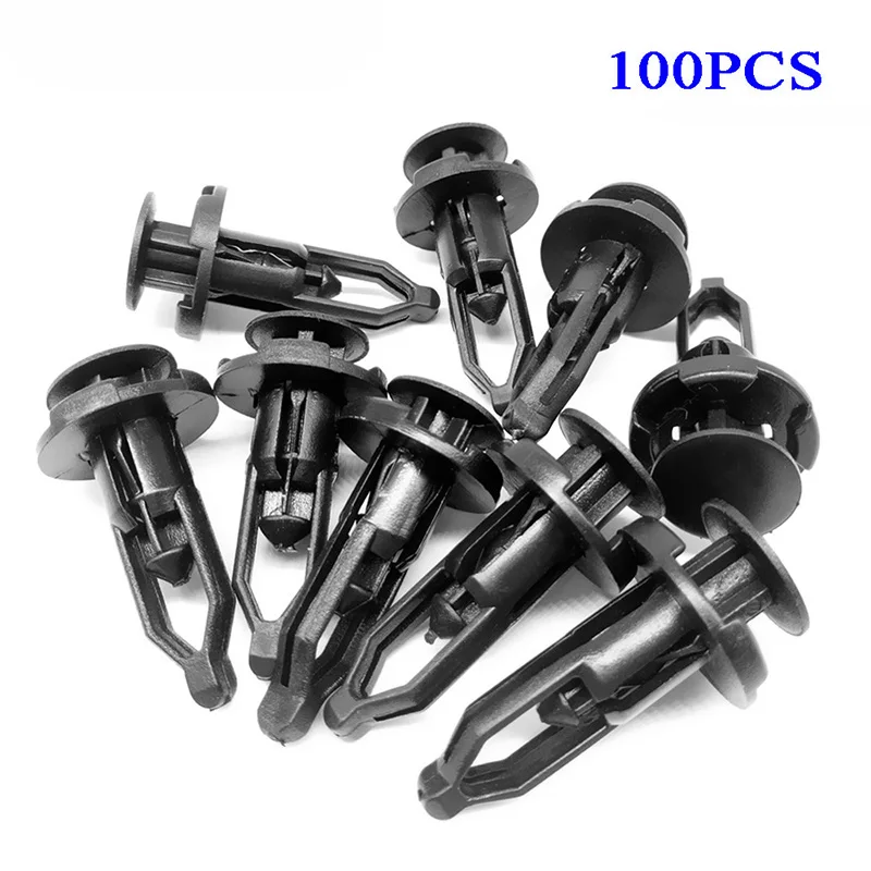 100 ks klipy automobilu Fender Bumper Bumper Zadný kryt Push Type Clamp Plastové upevňovacie prvky pre pevné sponky pre Toyota 52161-16010