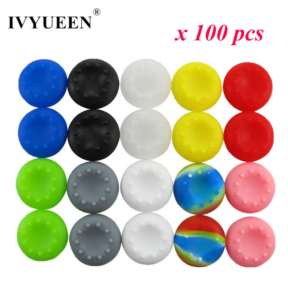 100 ks Silikónový analógový palcový palica Caps Caps for DualShock 4 PS4 Pro Slim Controller pre PS3 pre Xbox 360 One XS Joystick Cap Cap
