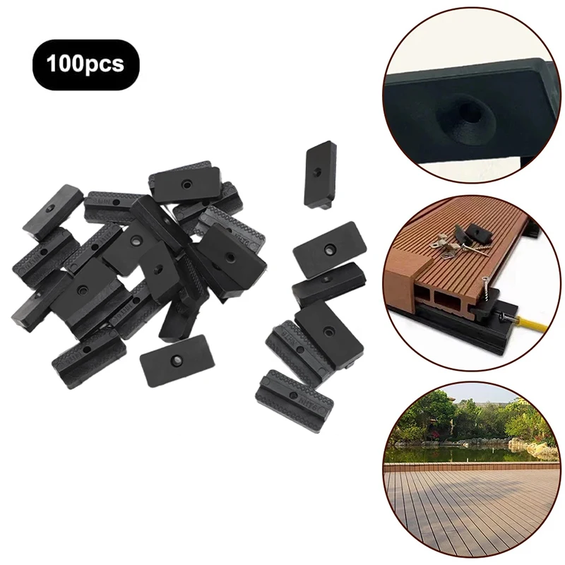 100 ks solovná kompozitná palubná klip Easy Assembly Outdoor Floor Yard Garden Living Living Tools Doplnky zabezpečené