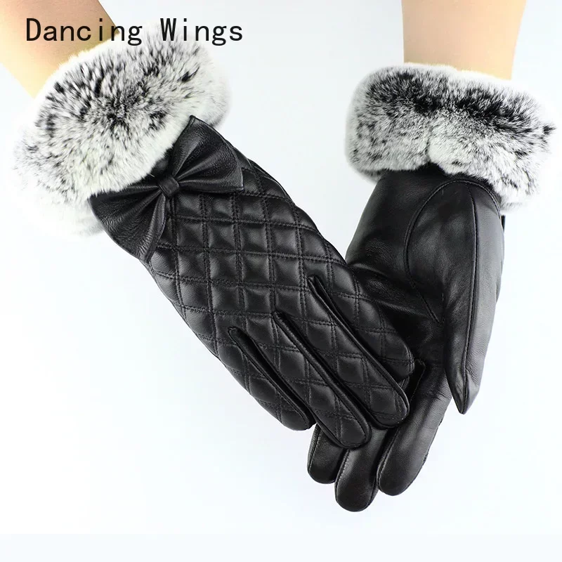 100% kvalita Real Rex Rabbit Furr rukavice roztomilé dámske dámske rukavice rukavice Luva Feminina Inverno