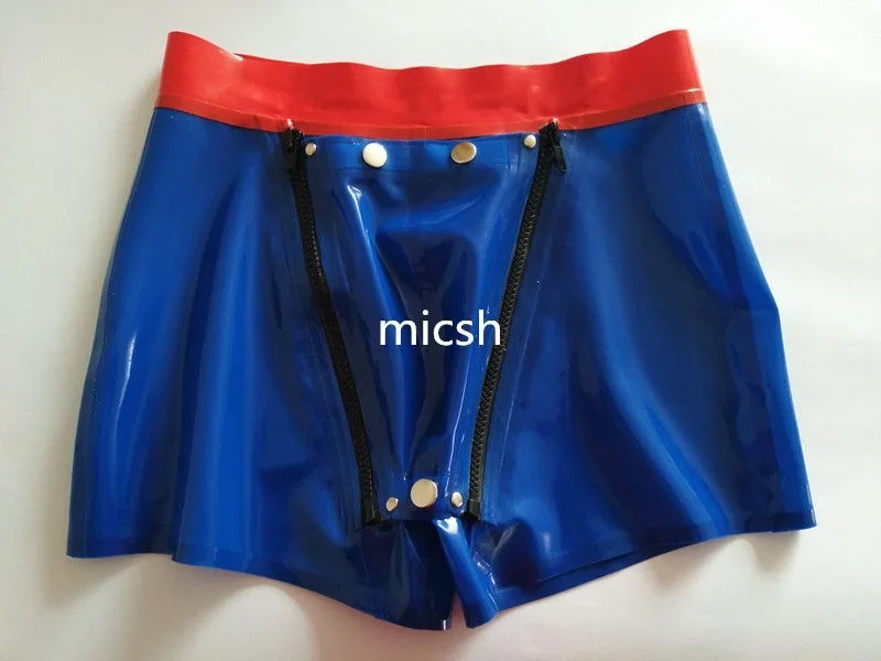 100%latexové gumové gumy módne modré nohavice s rozkrokom veľkosti xs ~ xxl