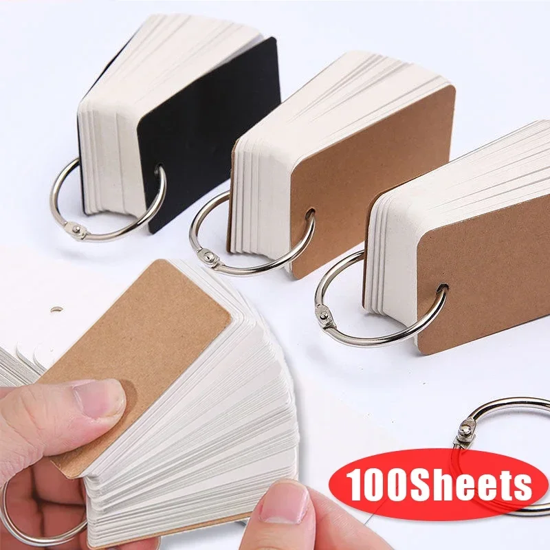 100 listov Kraft Paper Plant Farksarky s spojivovými krúžkami Špirálové poznámky Odnímateľné notebookové študijné karty Kniha Kniha Kawaii