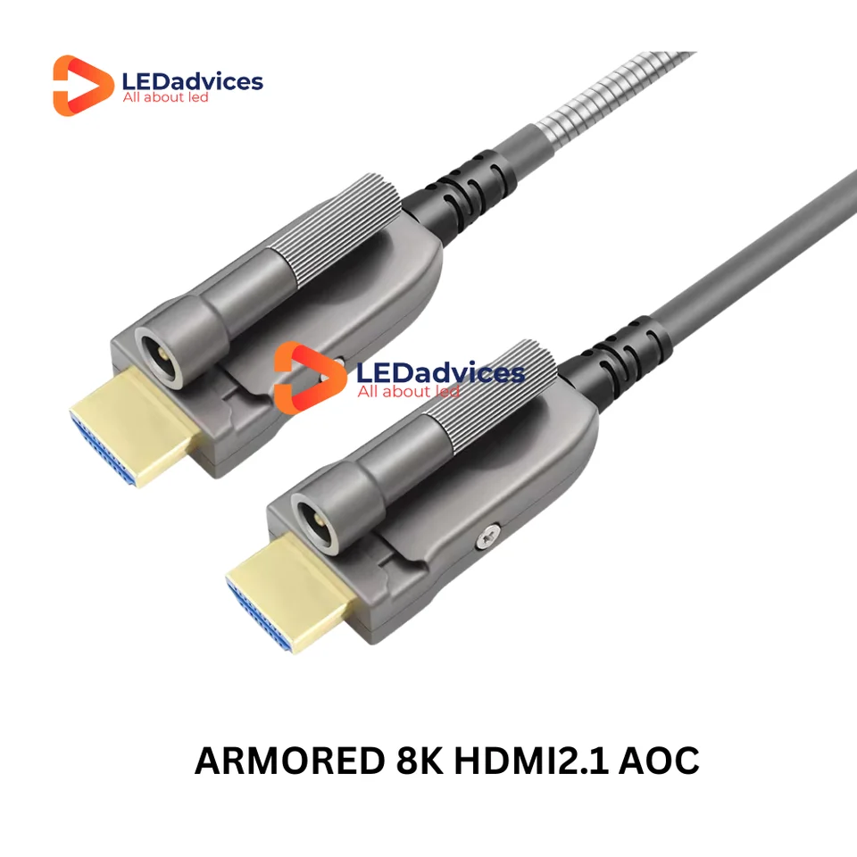 100 m obrnené vlákno optické HDMI2.1 AOC kábel 48 GBPS 8K HDMI HDR 10 GIGABIT pre obrazovku LED displej udalosti so skrutkovým krytom skrutky