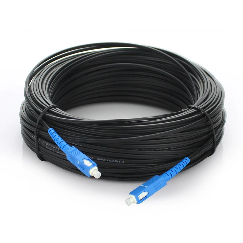100 m vonkajšie SC Simplex ftth Drop Patch Cable SC Singlemode Simplex G657A Vlákno optické kábel
