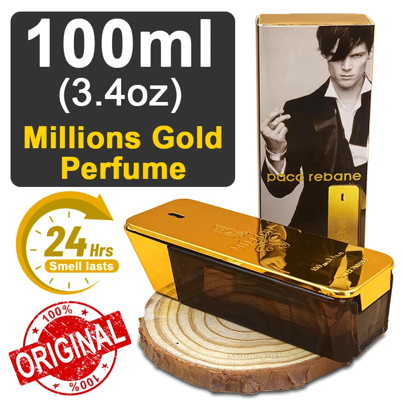 100 ml 3,4 oz Pôvodný milión zlatých eau de parfum intenzívne pre mužov Rabanne mužský dlhotrvajúci kolínsky vôň