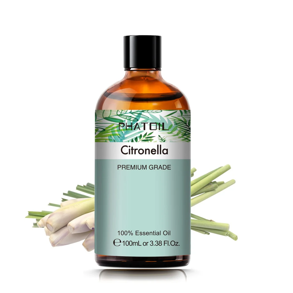 100 ml Citronella Esencial Oil Difúzor čistý prírodný levanduľový eukalypt vanilkový papričkový pumpínka bazalky čajovník Aromatický olej aromatický olej