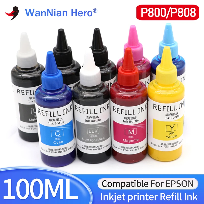 100 ml/fľaša univerzálny pigment atrament pre Epson Surecolor P600 P608 P800 P808 3800 3880 3890 TLAČKA 9 Farby doplňujúce pigment atrament