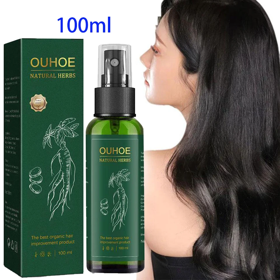 100 ml ginsengové vlasové sérum pre mužov Ženy vyživuje pokožku hlavy posilňujú opravu koreňov poškodené vlasové bylinné starostlivosť o vlasy sprej