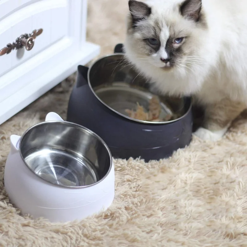 100 ml misky pre psie mačky 15 stupňov vyvýšené non -šmykľavka základňa Puppy Base Potravina pitná voda Krmíčka Tilt Chareduard krk doplnky pre domáce zvieratá