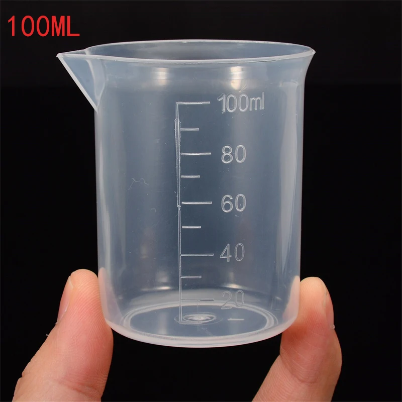 100 ml plastom odstupňované meracie šálky kvapaliny Epoxidová živici Silikón Nástroj Trvažné náradie pre miešacie poháre