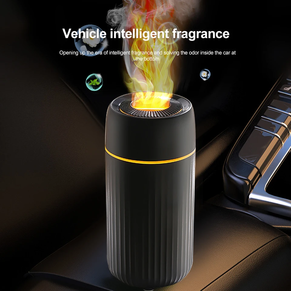 100 ml vzduchového zvlhčovača USB aróma difúzora Hmla s plameňovým dizajnom Atmosféru Svetlo pre spálne domáce auto Čistič Homificador