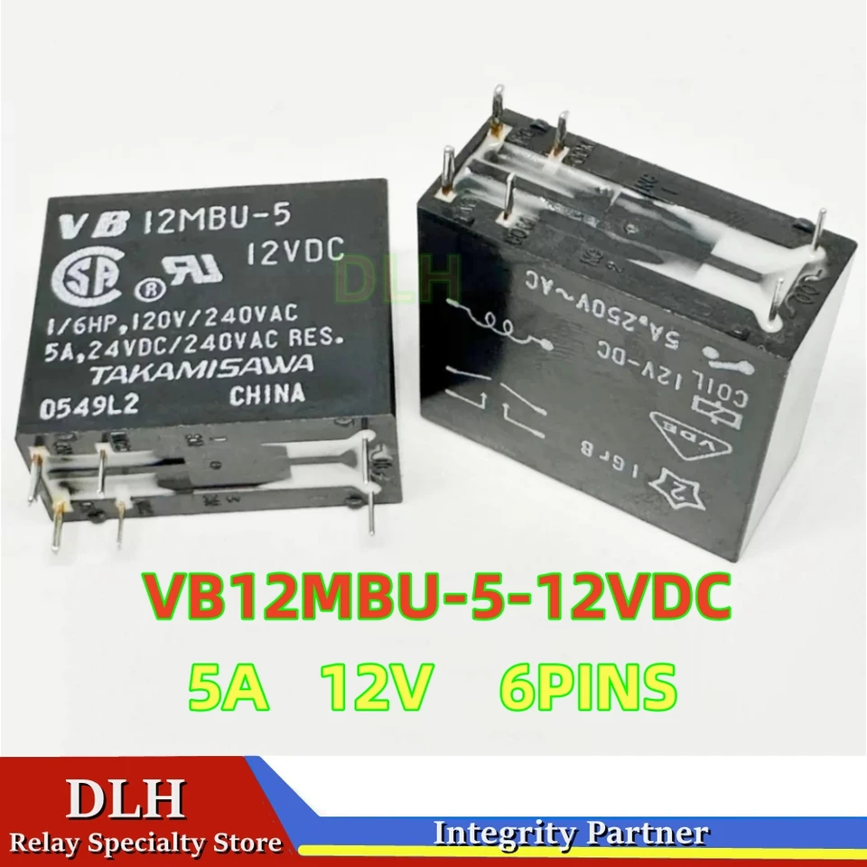 100%Neworiginal VB 12MBU-5 VB12MBU-5-12VDC VB12MBU-5 DIP-6 5A 12VDC Výkonové relé