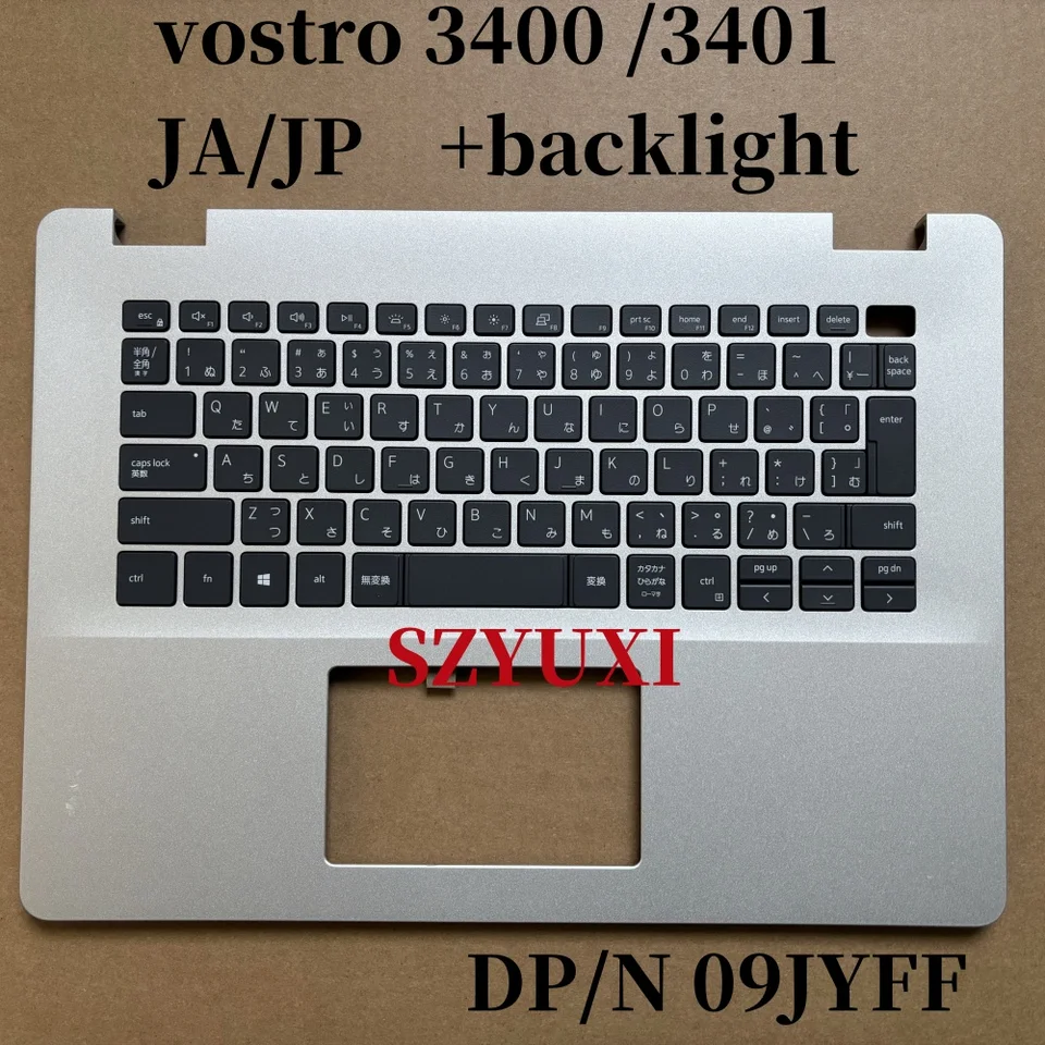 100%nový JA JP pre Dell Vostro 3400 3401 Klávesnica laptopu Klávesnica Palmrest HORBÁLNA KRYTOVÝ KRYT SADE SADELIGHT 9JYFF 09JYFF