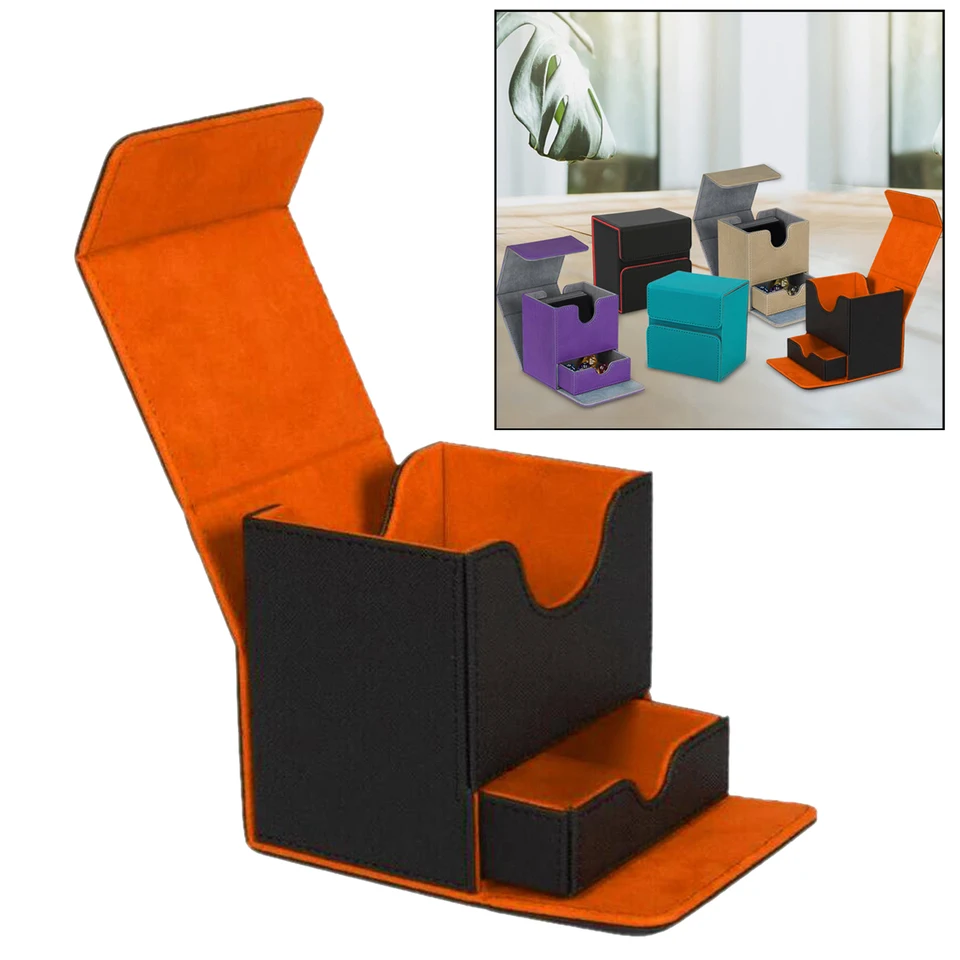 100+obchodná karta PU karta Box Herná hračka Zásuvka na kartu Magnetické absorpčné box T003