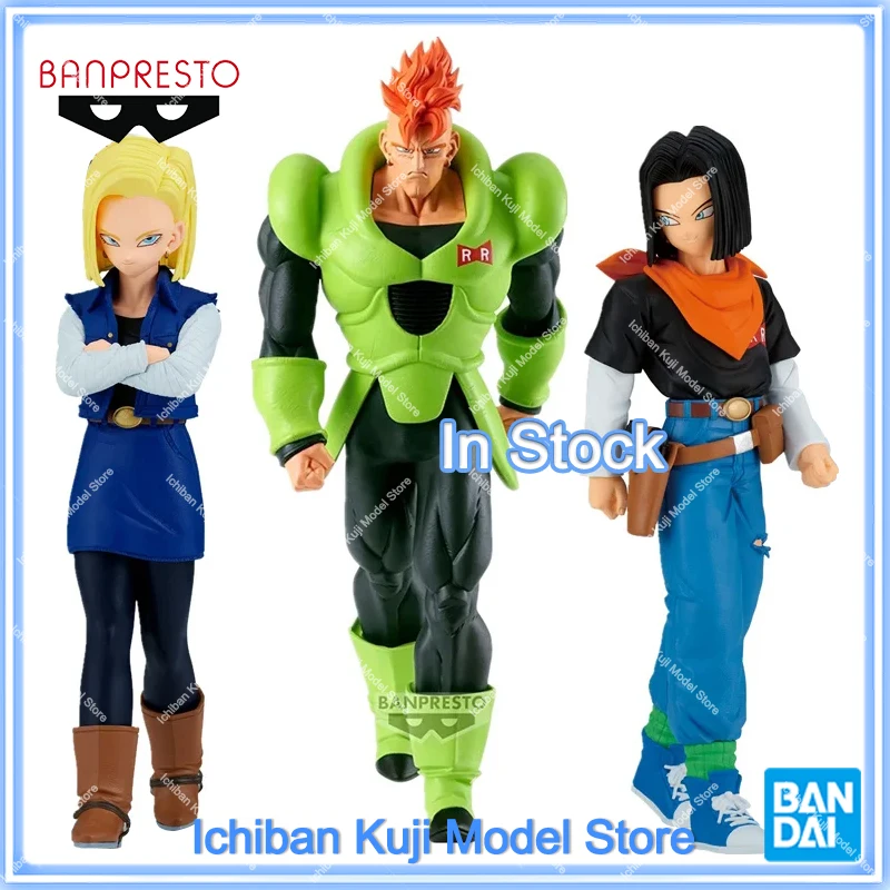 100%originál v sklade Bandai Banpresto Dragon Ball Z Solid Edge funguje odchod Android 16 17 18 Figurine Collectible Model