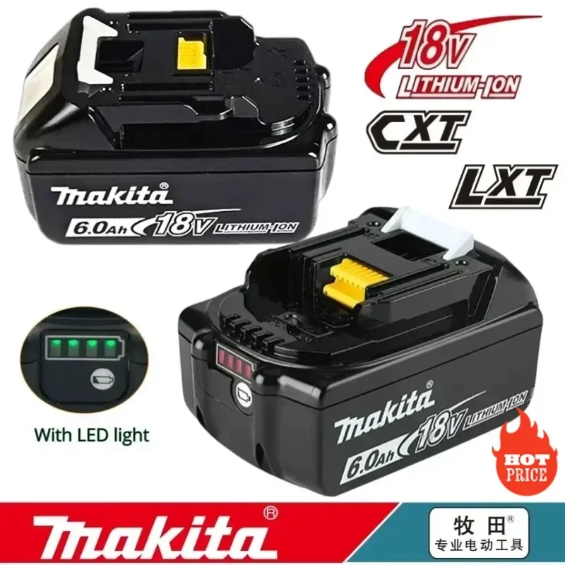 100%originálna Makita BL1860 Nabíjateľná batéria 18V 6000MAH lítium -iónu pre Makita 18V batéria 8AH BL1850 BL1880 BL1860B LXT400