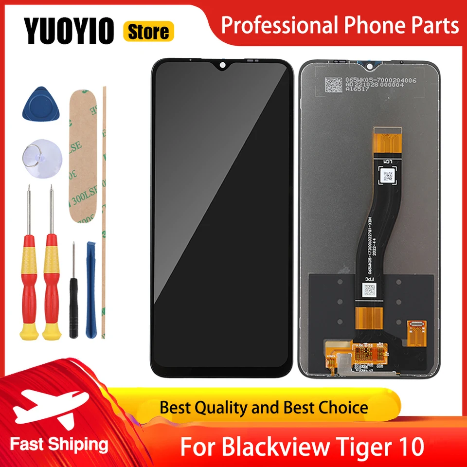 100% originálny digitalizátor dotykovej obrazovky LCD dotykovej obrazovky pre Blackview Tiger 10 s digitalizátorom zostavy 6,56 palca LCD
