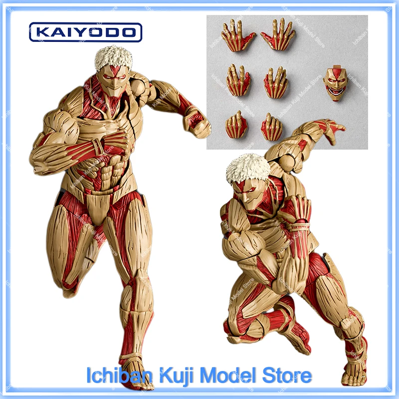 100%originálny útok Kaiyodo na Titan Amazing Yamaguchi Revoltech NR069 Armored Titan Reiner Braun Anime Action Model Model hračky