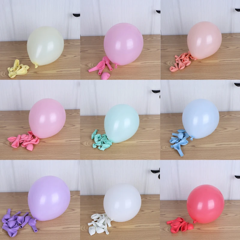 100 pcs 10 palcov makarónových balónov ružové biele latexové cukrovinky farebný balón zdobené oslavy svadby narodeninovú oslavu bábätko