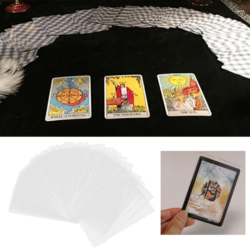 100 pcs ochranné rukávy chrániče kariet Top nakladače Držitelia držiteľov tarotových kariet rukávy PP Obchodné rukávy