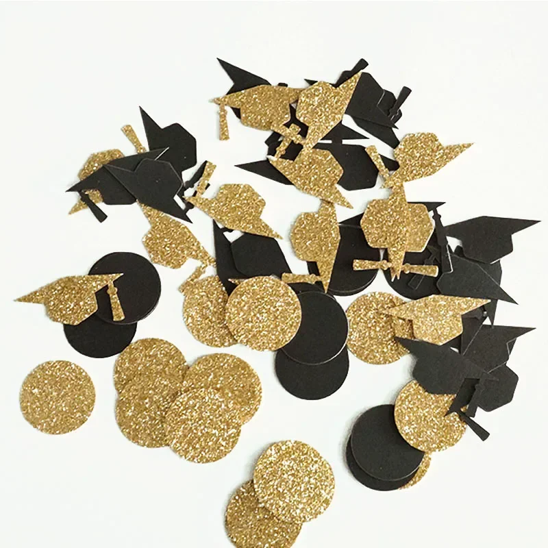 100 percent/balenie bakalárskeho klobúku Round Glitter Paper Confetti 3cm Decoration Decoration 2019