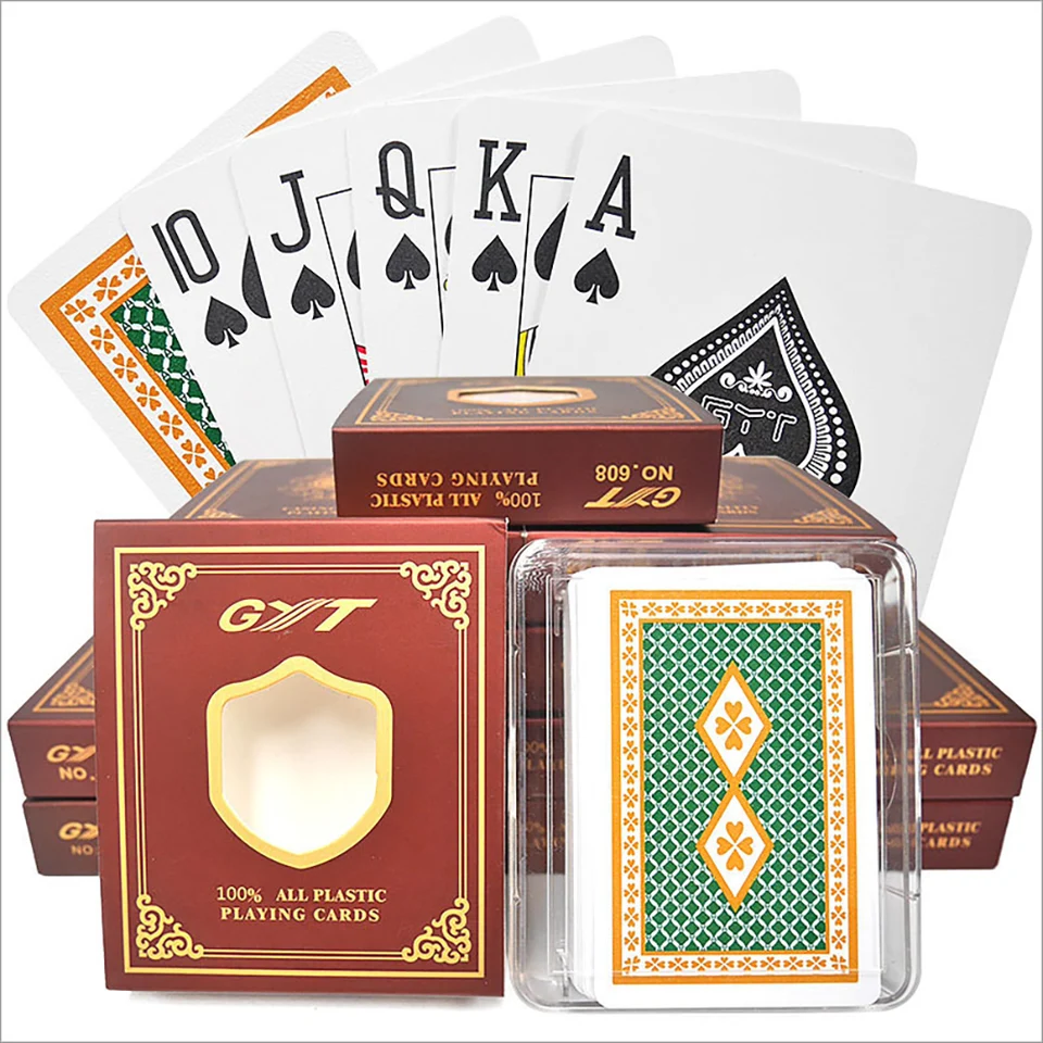 100% plastová hracia karta vysokej triedy Hrací karty Texas Holdem Game Poker Cards Witerproof and Mast Polish Board Games