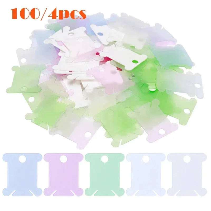 100 plastových plastových cievok Floss Set Shool Nad vlákno vyšívacia flóda DIY Stitch Organizátor Držiteľ šijacích nástrojov Costura Costura