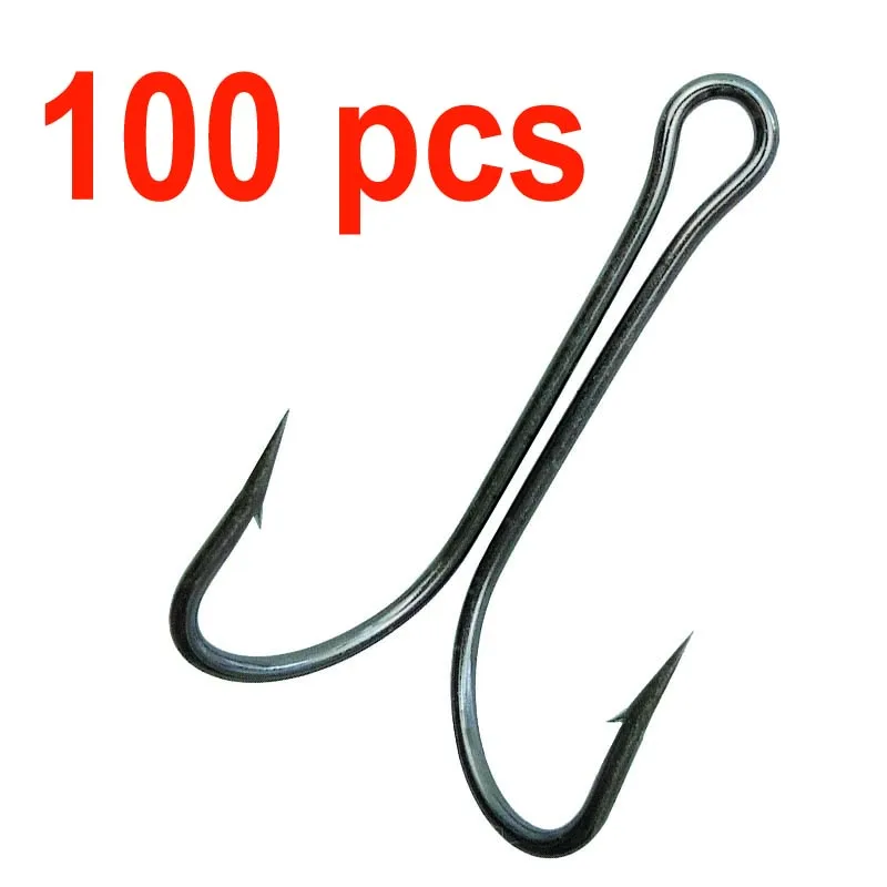 100 počítačov s dvojitým rybárskym háčikom Tying Tying Double Hook Frog Lure Hook Bass bez rybárskych hák