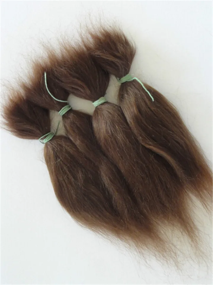 100% Pure Mohair Reborn Baby Doll Hair s tmavo hnedou/zlatou farbou vhodné pre domáce zvieratá Detská bábika Parochňa ľahko umýva a zakoreniť