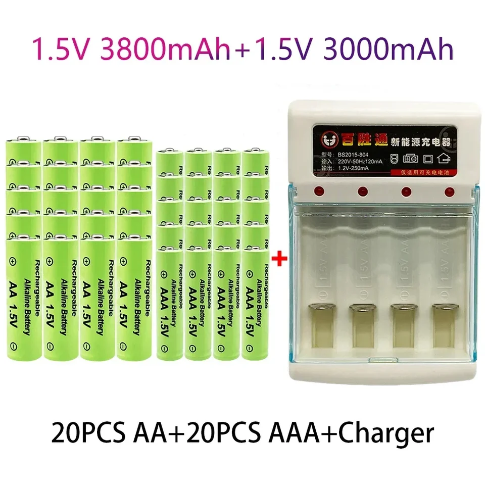 100% pôvodná 1,5 V AA3.8AH+AAA3.0AH Nabíjateľná batéria NI-MH 1,5 V batériu pre hračky pre myši pre hodiny