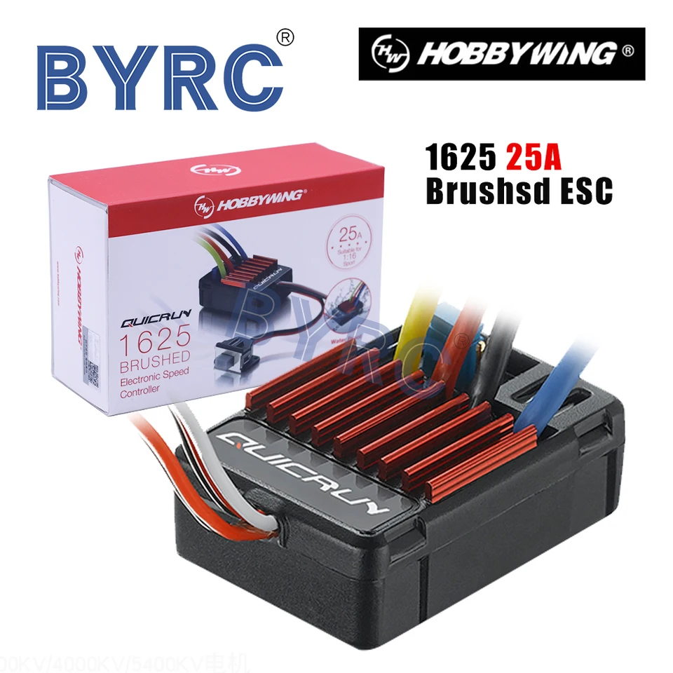 100% pôvodný Hobbywing Quicrun 1625 25A Brushed ESC pre 1/16 1/18 veľkoobchodné ovládače rýchlosti