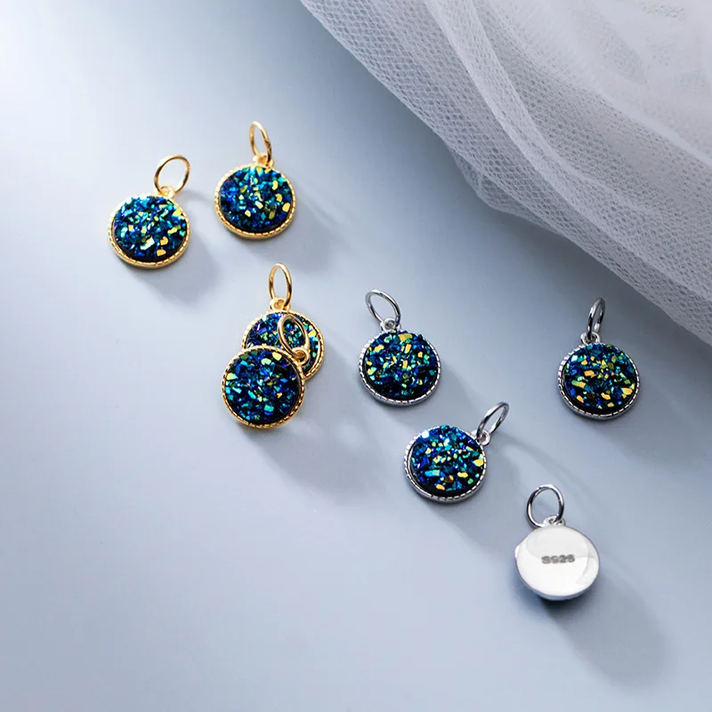 100% Real Sterling 925 strieborné príručky Starry Sky Charm prívesok pre náramky a náhrdelníky
