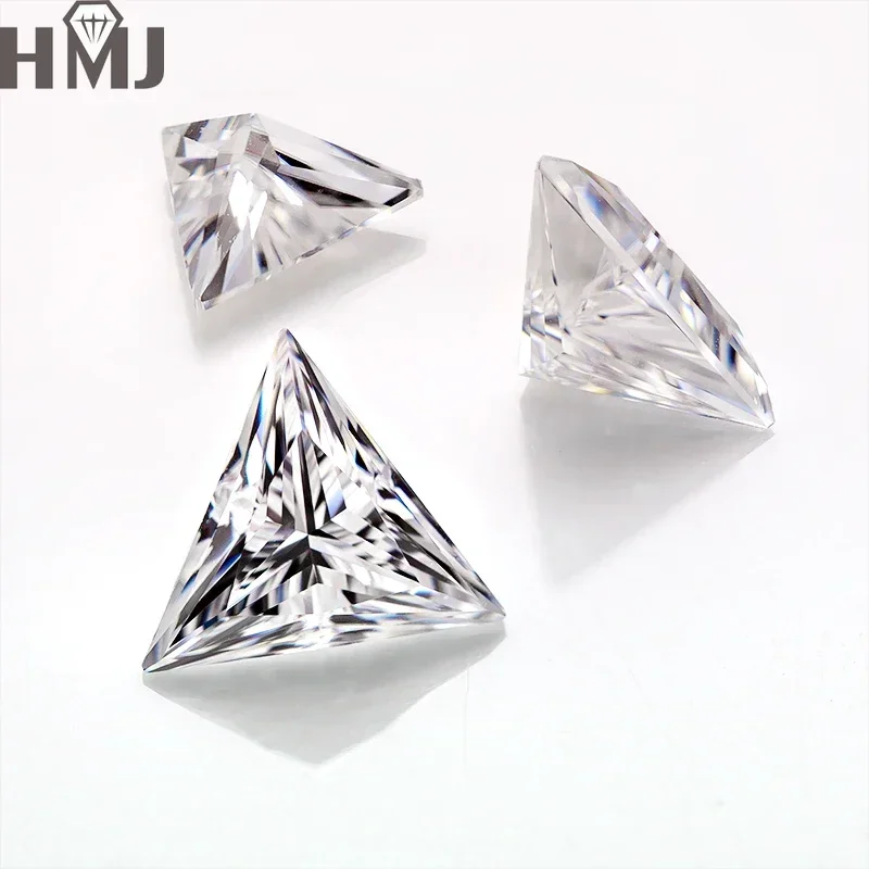 100% skutočné Moissanite Stones Natural Champagne /Green /Blue Color Gra Certificate Triangle Cut Charms pre výrobu šperkov
