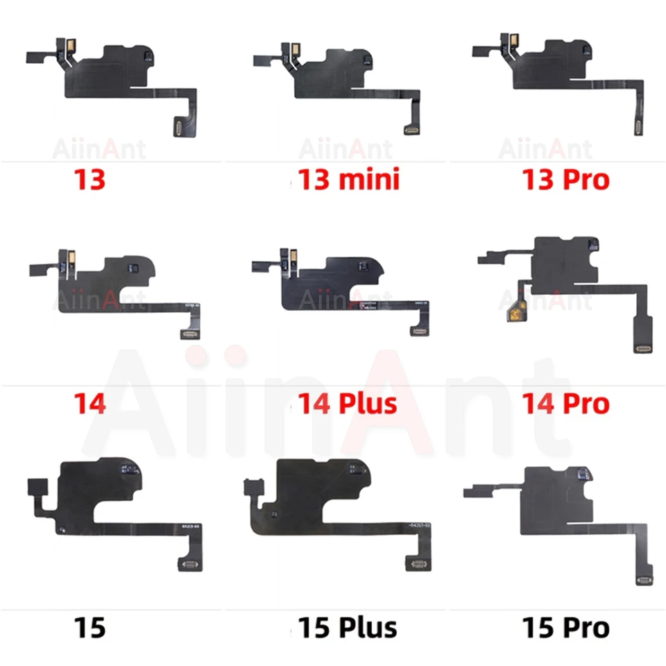 100% test Aiinant Phone Front Sound Zvuk v slúchadle Proximity Light Sensor Flex kábel pre iPhone 12 13 14 15 Pro Max Plus Sapre Parts